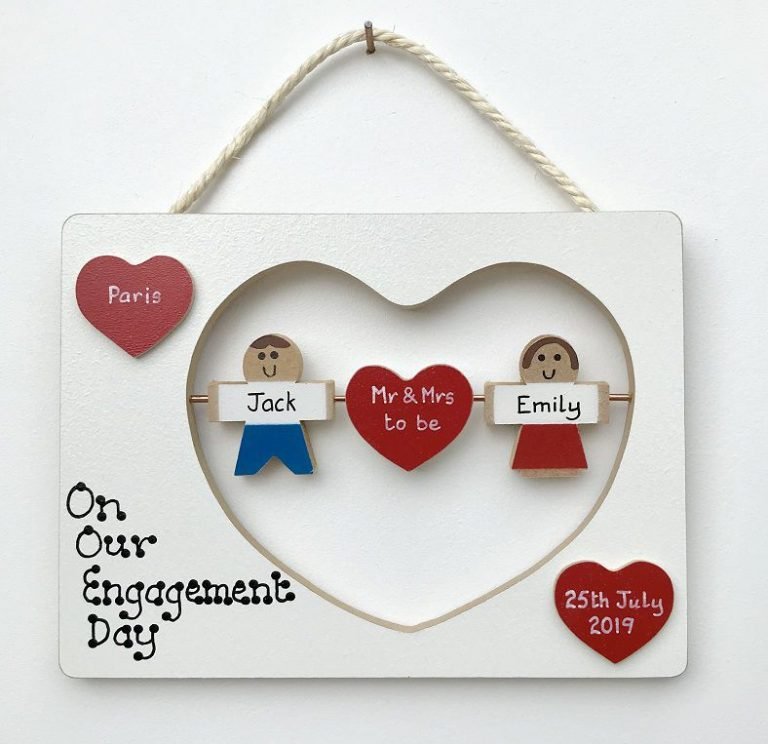 Personalised Engagement Plaque Farna Crafts