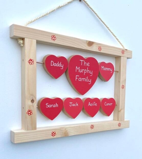 Pine Frame with Hearts - Image 3