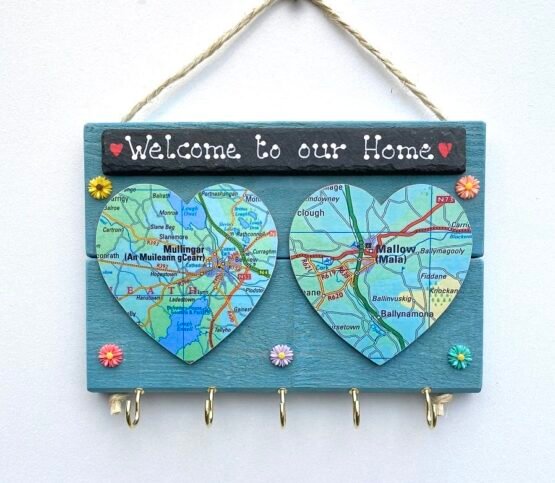 Wooden Twin Map Keyholder - Image 3