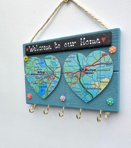 Wooden Twin Map Keyholder - Image 4