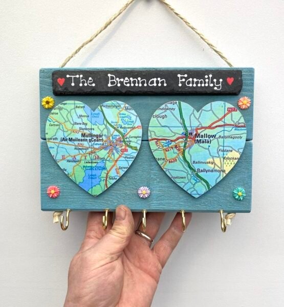 Wooden Twin Map Keyholder - Image 2